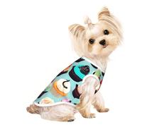 L Pet Breathable Sleeveless T-Shirt - Soft Colorful Cupcakes Print Stretchy Vest for Dogs & Cats, Lightweight Tank Top