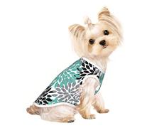 L Pet Breathable Sleeveless T-Shirt - Soft Dahlia Flower Print Stretchy Vest for Dogs & Cats, Lightweight Tank Top