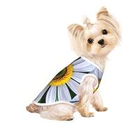 L Pet Breathable Sleeveless T-Shirt - Soft Daisy Flower Print Stretchy Vest for Dogs & Cats, Lightweight Tank Top