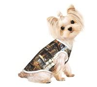 L Pet Breathable Sleeveless T-Shirt - Soft Diversified transportation Print Stretchy Vest for Small Medium Dogs & Cats