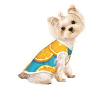 L Pet Breathable Sleeveless T-Shirt - Soft Fresh Orange Fruit Print Stretchy Vest for Dogs & Cats, Lightweight Tank Top