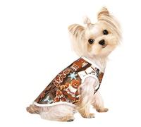 L Pet Breathable Sleeveless T-Shirt - Soft gingerbread cookies Print Stretchy Vest for Dogs & Cats, Lightweight Tank Top