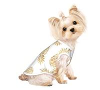 L Pet Breathable Sleeveless T-Shirt - Soft golden pineapple background Print Stretchy Vest for Dogs & Cats, Lightweight Tank Top