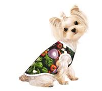 L Pet Breathable Sleeveless T-Shirt - Soft Introduction of various vegetables Print Stretchy Vest for Small Medium Dogs & Cats