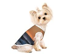 L Pet Breathable Sleeveless T-Shirt - Soft Last Sun Rays of Over The Sea Waves Print Stretchy Vest for Dogs & Cats, Lightweight Tank Top