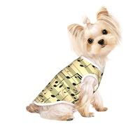 L Pet Breathable Sleeveless T-Shirt - Soft Musical Notes Print Stretchy Vest for Small Medium Dogs & Cats