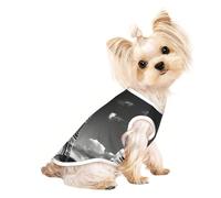 L Pet Breathable Sleeveless T-Shirt - Soft Paris Eiffel Tower and Cloud Print Stretchy Vest for Dogs & Cats, Lightweight Tank Top