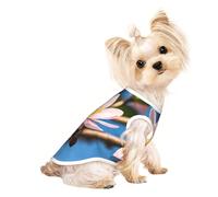 L Pet Breathable Sleeveless T-Shirt - Soft pink almond blossom Print Stretchy Vest for Dogs & Cats, Lightweight Tank Top