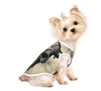 L Pet Breathable Sleeveless T-Shirt - Soft Runner Bull Skull Print Stretchy Vest for Small Medium Dogs & Cats