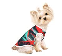 L Pet Breathable Sleeveless T-Shirt - Soft Volcano Bloom Print Stretchy Vest for Small Medium Dogs & Cats