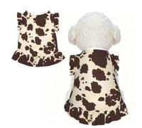 L Pet Dog Breathable brown Cow Spots Print Sleeveless T-Shirt
