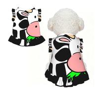 L Pet Dog Breathable Cute little cow Print Sleeveless T-Shirt