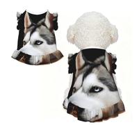 L Pet Dog Breathable Husky Dog Print Sleeveless T-Shirt