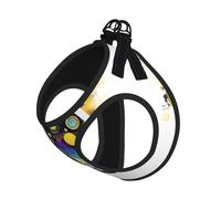 L Pet Leash Vest Dog Harness â€“ Small Sized Artificial Intelligence Brain Print Leash Set with Buckle, Canine Companion Outdoor dog walking