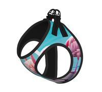 L Pet Leash Vest Dog Harness â€“ Small Sized Flamingo Beach Print Leash Set with Buckle, Canine Companion Outdoor dog walking