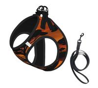 L Pet Leash Vest & Dog Harness - Small Sized Africa Giraffe Majestic Tree Print Leash Set, Reflective, Adjustable for Cats & Dogs