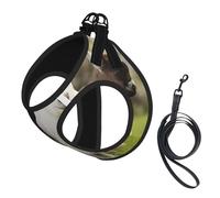 L Pet Leash Vest & Dog Harness - Small Sized Cute goat's Print Leash Set, Reflective, Adjustable for Cats & Dogs