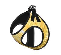 L Pet Leash Vest Dog Harness - Small Sized, Gold Bling Print Adjustable for Outdoor Travel and Walking