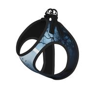 L Pet Leash Vest Dog Harness - Small Sized, Gothic Happy Halloween Print Adjustable for Outdoor Travel and Walking