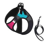 L Pet Leash Vest Dog Harness - Small Sized Leash Set, Cute Owls Print Puppy Breathable Mesh for Canine Companions