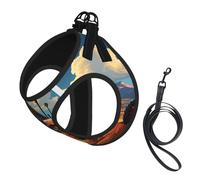 L Pet Leash Vest Dog Harness - Small Sized Leash Set, Farm Red Tractor Print Puppy Breathable Mesh for Canine Companions