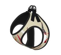 L Pet Leash Vest & Dog Harness - Small Sized Merry christmas Print Leash Set, Reflective, Adjustable for Cats & Dogs