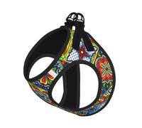 L Pet Leash Vest Dog Harness - Small Sized, Mexican Ceramic Tile Print Adjustable for Outdoor Travel and Walking