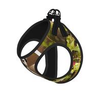 L Pet Leash Vest Dog Harness - Small Sized, puppys pug Print Adjustable for Outdoor Travel and Walking