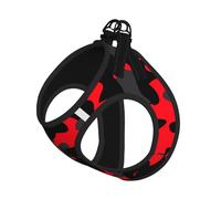 L Pet Leash Vest Dog Harness - Small Sized, Red Camo Print Adjustable for Outdoor Travel and Walking