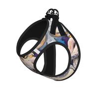 L Pet Leash Vest Dog Harness - Small Sized, Retro Octopus Print Adjustable for Outdoor Travel and Walking