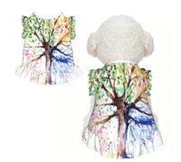 L Pet Sleeveless Beautiful Four Season Tree Print T-Shirt Skirt Clothes