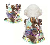 L Pet Sleeveless Easter Bunny Print T-Shirt Skirt Clothes