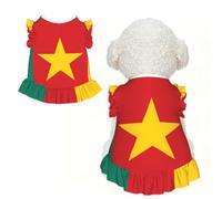 L Pet Sleeveless Flag of Cameroon Print T-Shirt Skirt Clothes