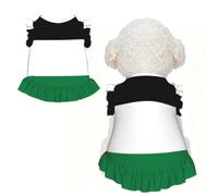 L Pet Sleeveless Flag of the State of Palestine Print T-Shirt Skirt Clothes | Small Medium Cats Puppy Chihuahua Yorkie Dachshund French Bulldog - Lightweight Tank Top Dog Shirt Soft Stretchy Vest
