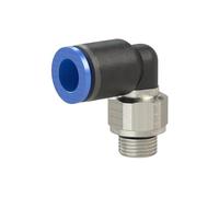 L-plug fitting »Blue Series«, swivel, G 3/8 a., for hose outside diameter 16 mm, working pressure max. 15 bar, KS/MS verns, L = 33.5 mm