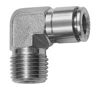 L-plug fitting, R 1/2 a., for hose outer diameter 16 mm, working pressure max. 20 bar, stainless steel 1.4404