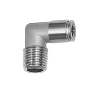 L-plug fitting, R 1/4 a., for hose outer diameter 8 mm, working pressure max. 15 bar, stainless steel 1.4404