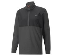 (L, Puma Black) Puma Golf Mens Cloudspun WRMLBL Quarter Zip Wind Resistant Sweater