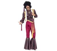 (L, Purple/Pink) Smiffys Mens 70s Psychedelic Rocker Costume Set