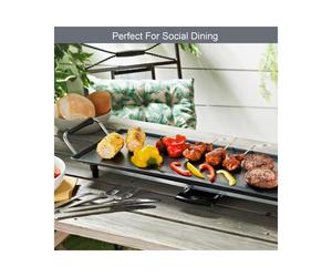 (L) Quest Smash Burger and Teppanyaki Electric Grill - 3 Sizes L, XL, XXL - Non-Stick Cooking Plate Grill - Adjustable Thermostat-Accessories Included