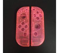 L R Full Housing Shell Case Cover with Frame Colour Replacement for Nintendo Switch NS Joy-Con Controller (Clear Pink)