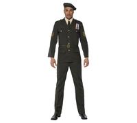 (L R, Green) Smiffys Mens Wartime Officer Costume Set