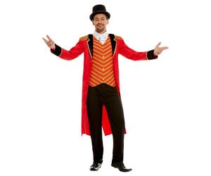 (L R, Red/Black) Smiffys Mens Deluxe Ringmaster Costume Set