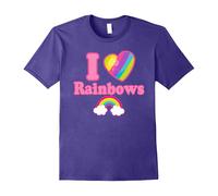 (L) Rainbow Heart I Heart Love Rainbows T-Shirt-Father's Day
