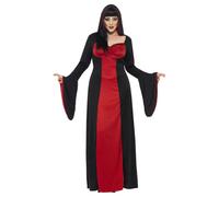 (L, Red/Black) Smiffys Womens/Ladies Dark Temptress Costume Dress