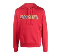 (L, Red) Diesel Mens Pixel Logo Hoodie