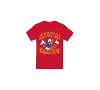 (L, Red) Disney Mens Awesome Grandpa Donald Duck T-Shirt