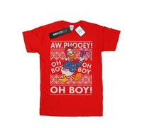 (L, Red) Disney Mens Donald Duck Christmas Fair Isle T-Shirt
