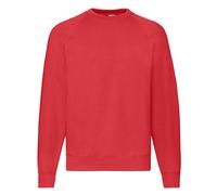 Fruit of the Loom Men's Classic 80 20 Raglan Sweatshirt in Red | Size: Large Fruit Of The Loom Red L