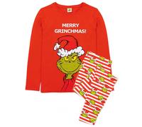 (L, Red/Green/White) The Grinch Womens/Ladies Christmas Pyjama Set